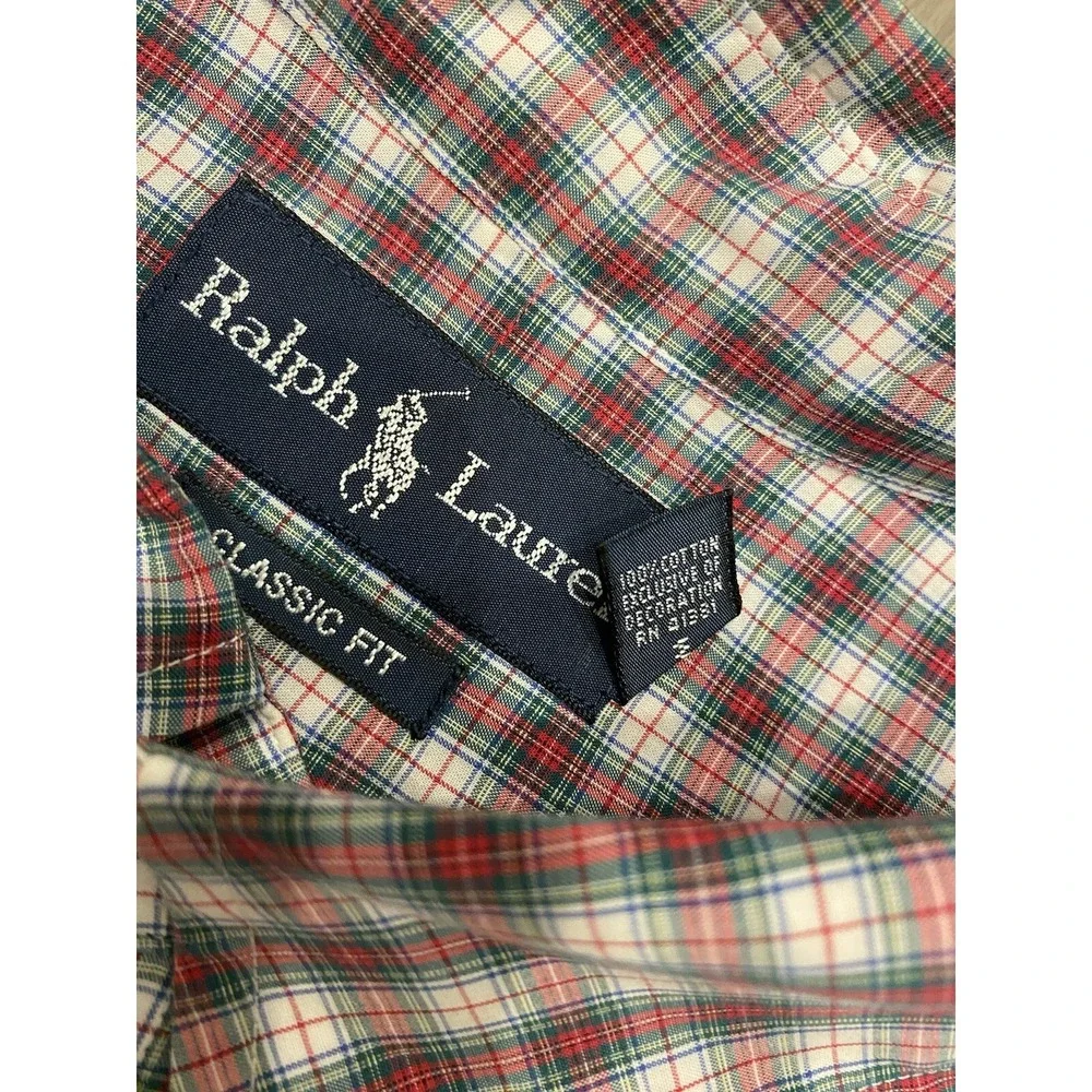 Polo Ralph Lauren Shirt Men 2XL XXL Button Up Plaid Vintage VTG Classic‎ Fit EUC